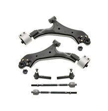 6 Pc Front Lower Control Arms & Tie Rod Ends for Chevy Equinox GMC Terrain 2.4L