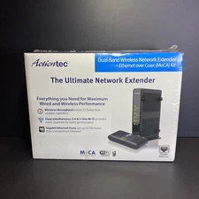 Actiontec Dual-Band Wireless Network Extender Ethernet over Coax MOCA Kit WCB300