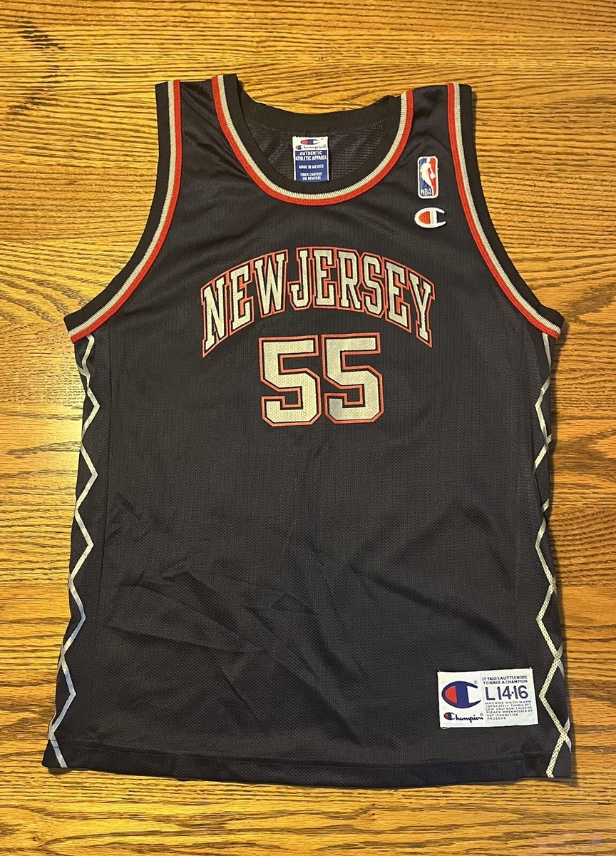Vintage Champion New Jersey Nets Jayson Williams YOUTH Blue Jersey