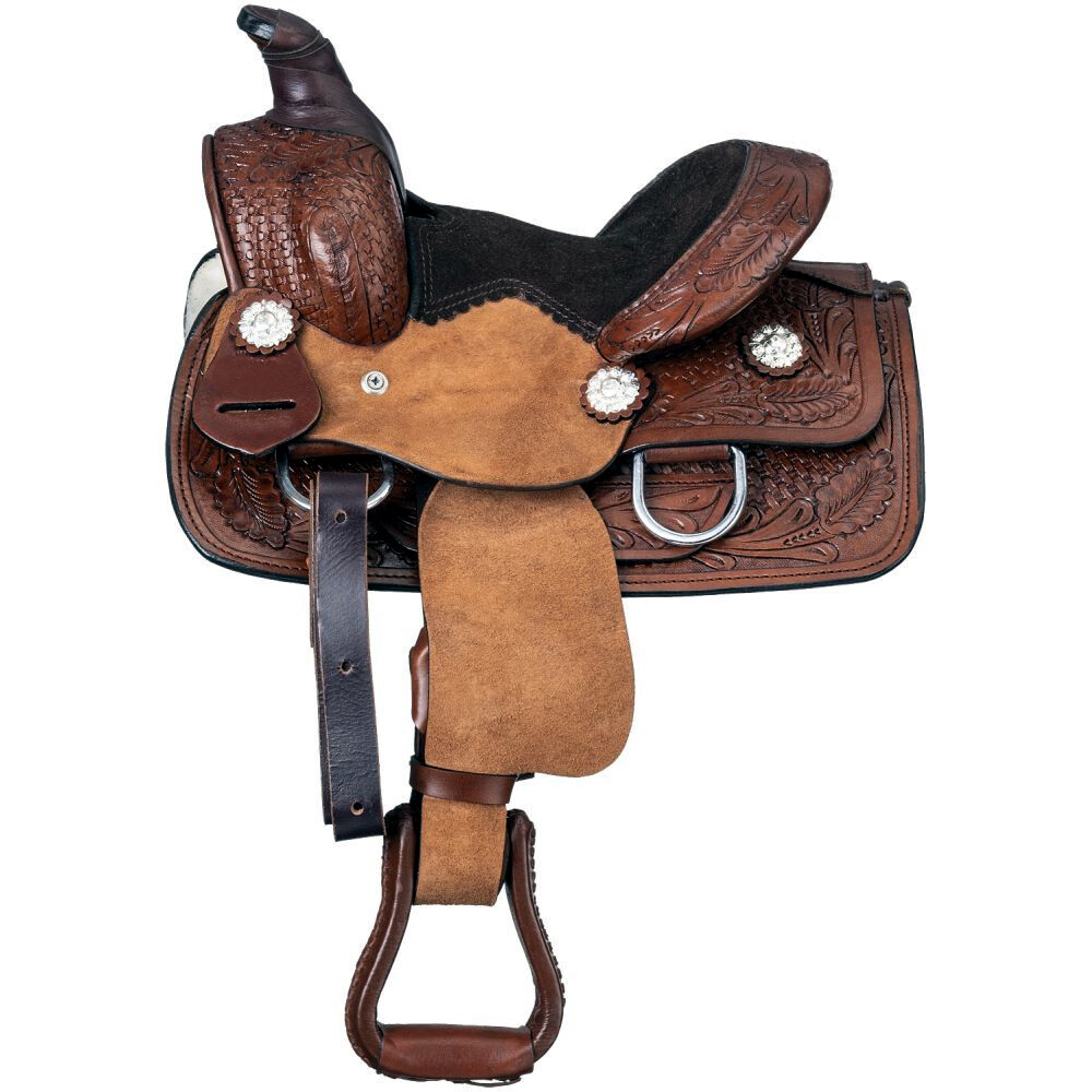 Ailes De Selle Western De Remplacement En Cuir - Motif Floral