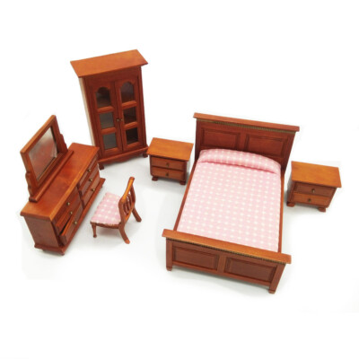 Dollhouse Classical Bedroom Set 1:12 Scale Miniature Furniture