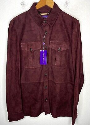 $2495 Ralph Lauren Purple Label Medium Red Leather Shirt $2495 Ralph Lauren Purple Label Medium Red Leather Shirt