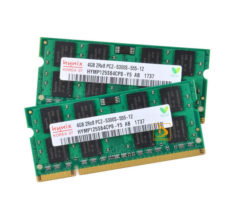 2pcsHynix 2x4GB 2Rx8 PC2-5300S DDR2 667Mhz 200Pin RAM Memory Laptop 1.8V SO-DIMM - Image 3 of 4