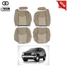 Driver Passenger Bottom Top Seat Cover Tan For 2003-06 GMC Yukon Sierra Denali