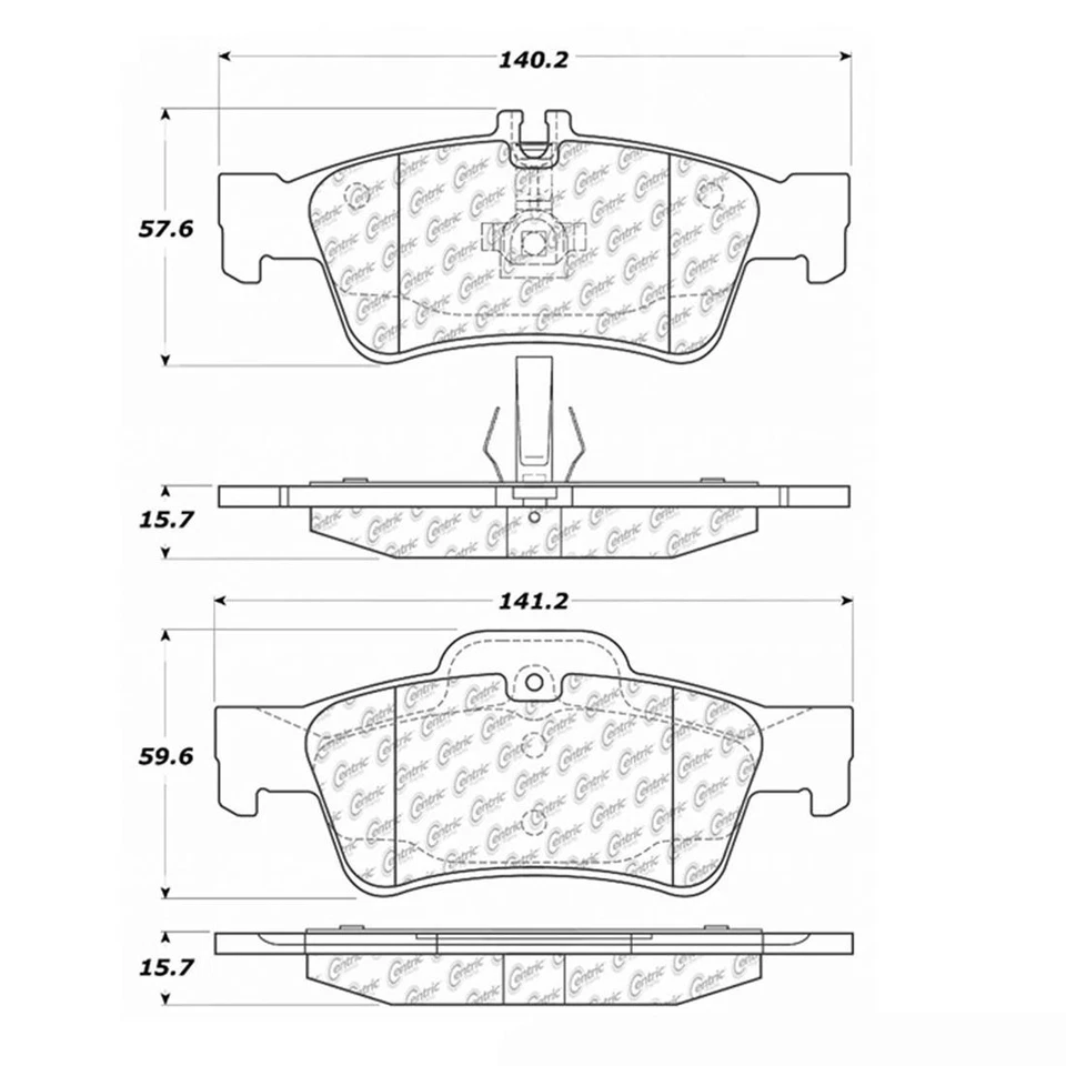Juego de 2 pastillas de freno metálicas delanteras + traseras centradas para Mercedes-Benz S430 Foto 4 de 4