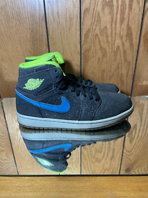 NIKE AIR JORDAN 1 RETRO HIGH BHM BLACK HISTORY VOLT-BLUE Size 10 [579591-012]