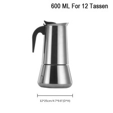 Edelstahl Espressokocher Espressomaker Kaffeebereiter Espressokanne 6-12 Tassen