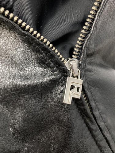 ON SALE! LRL L Black Leather Jacket Ralph Lauren Zipper Motorcycle Lined Buckles - Picture 6 of 10