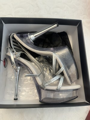 6'' Clear White Pleaser Stripper Heels Basic Pole Dance Class Shoes size 10