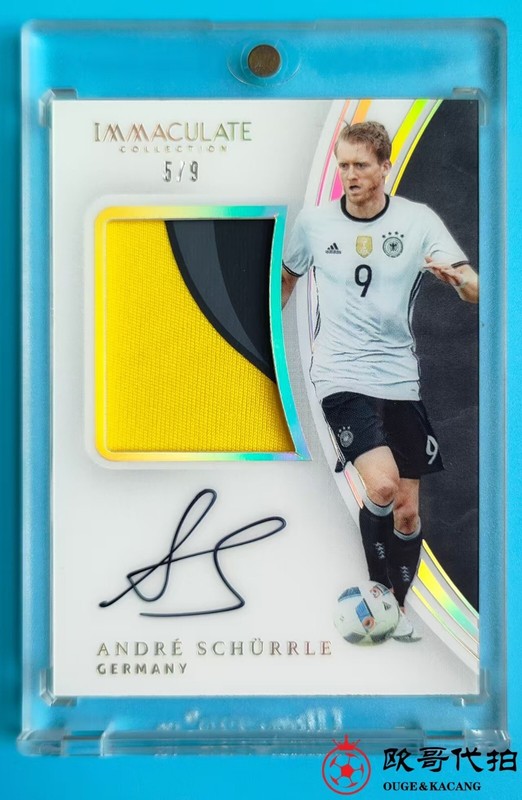 2017 Immaculate Germany André Schürrle Match-worn Patch Auto 5/9 jersey number