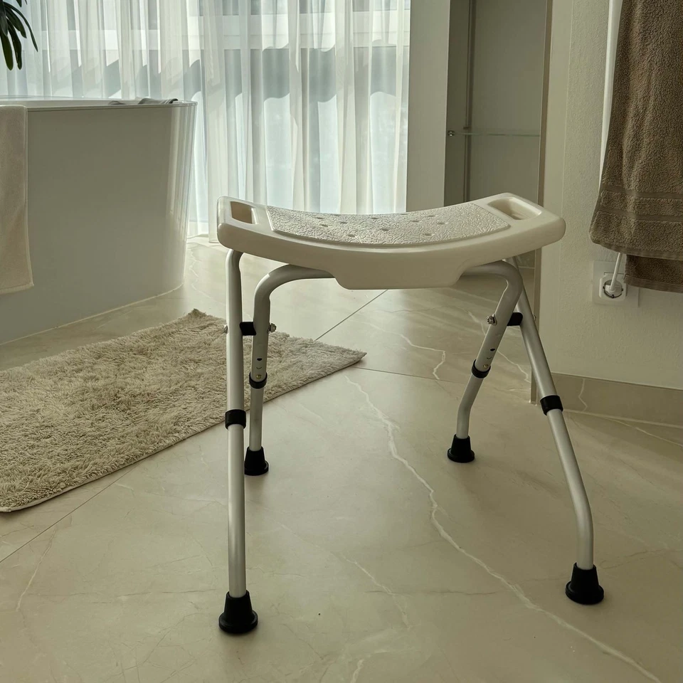 Duschhocker Duschstuhl rutschfest Badhocker 120kg Duschsitz höhenverstellbar - Bild 2 von 4