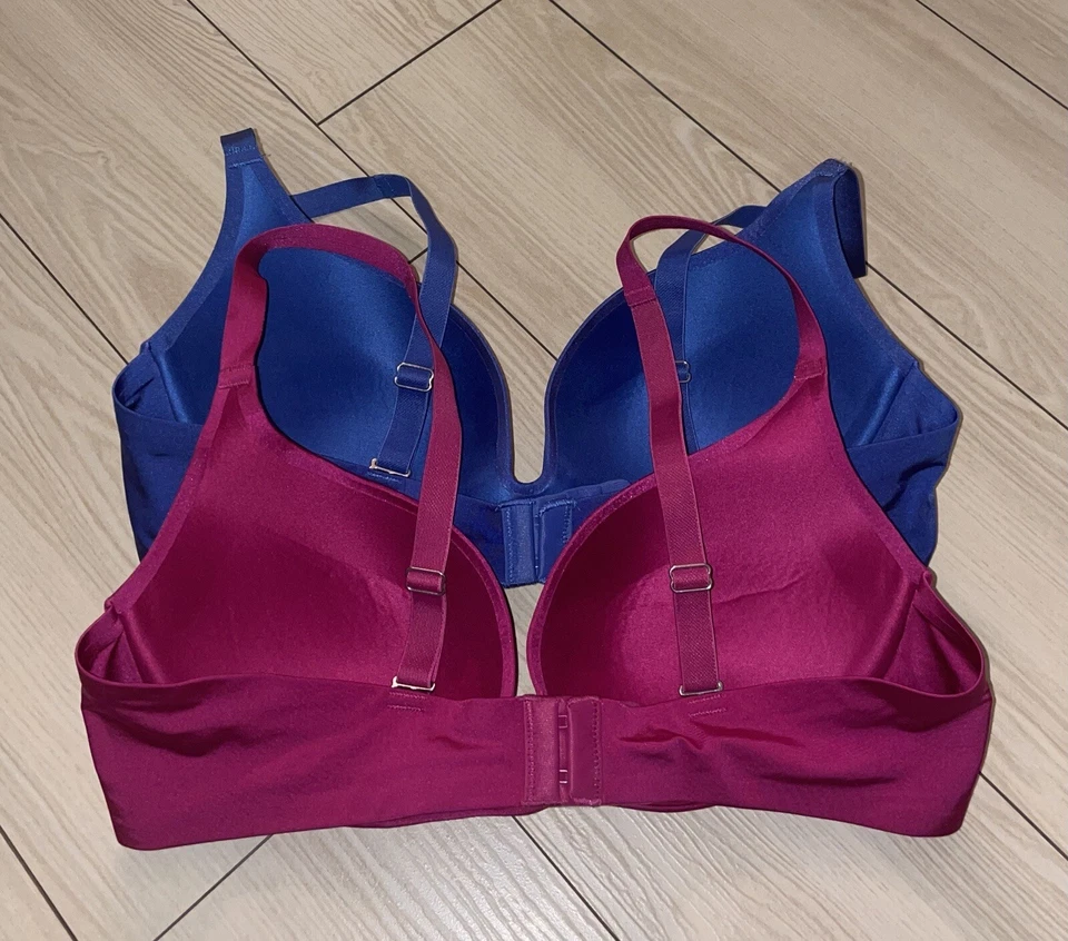 2 Wacoal 108003 Europe Intuition Push Up Bras Padded UW Womens 36B Pink Blue - Image 4 of 4