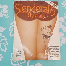 Vintage Underalls Pantyhose Panties in One Nude 350 Legs C D 1980s Sandalfoot