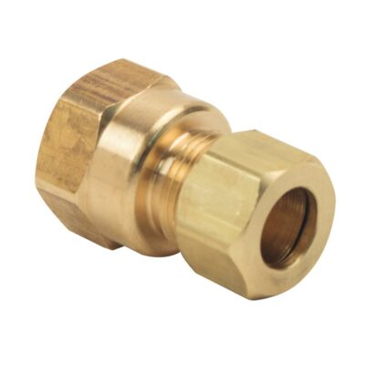Primex 80841 3/8 Inch Comp x 3/8 Inch FIP Brass Compression Female Flare Adapter