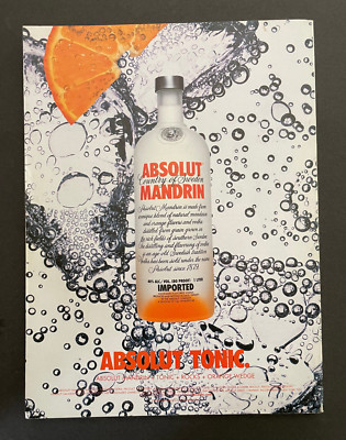 Absolut Vodka Print Ad Absolut Tonic 8 x 11