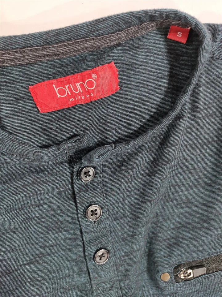 Suéter Para Hombres Pequeño Bruno Milano Manga Larga Camisa Azul Oscuro S Sudadera  Foto 2 de 3