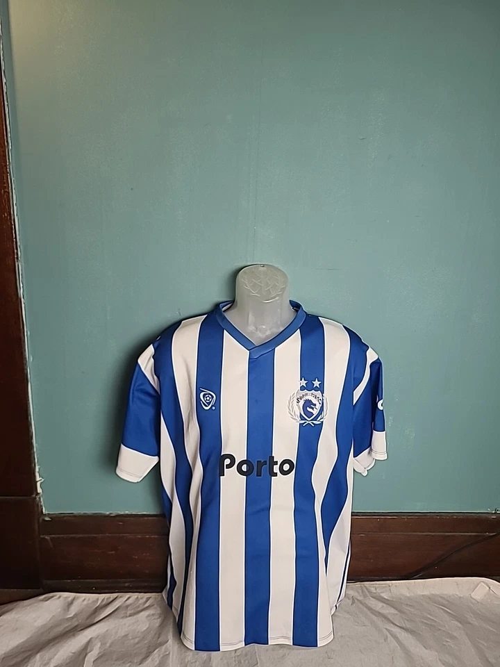 Camiseta deportiva réplica de fútbol Super Porto Dri-Fit para hombre talla grande L azul blanco  Foto 2 de 4