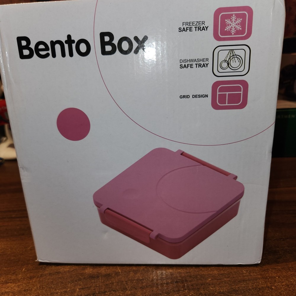 Pink Bento Lunch Box with Princess Zip Case - BPA Free, Freezer Safe, No Tray