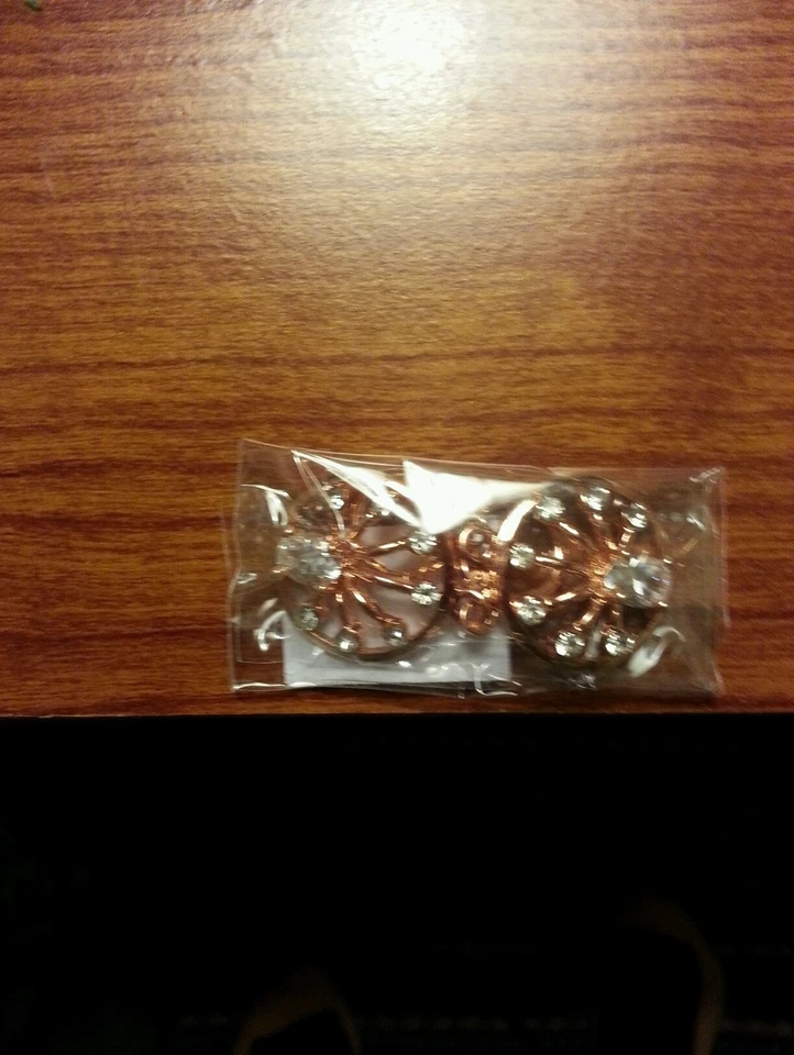 Pendientes! ¡Único! ¡Pendientes de circonio cúbico rellenos de oro rosa! Fast Del. ¡Desde Estados Unidos! Foto 3 de 4