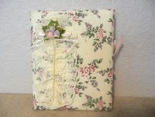 **NEW** MAIN AISLE 10x12 Photo Album Padded Floral Lace Pearl Rose - 80 3x5 pics