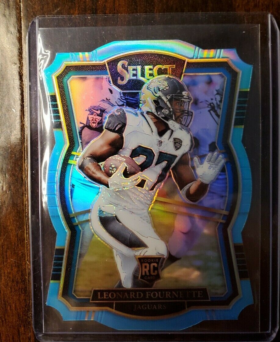 Leonard Fournette 2017 Panini Select Premier RC Die-Cut Blue Prizm SP 92/99