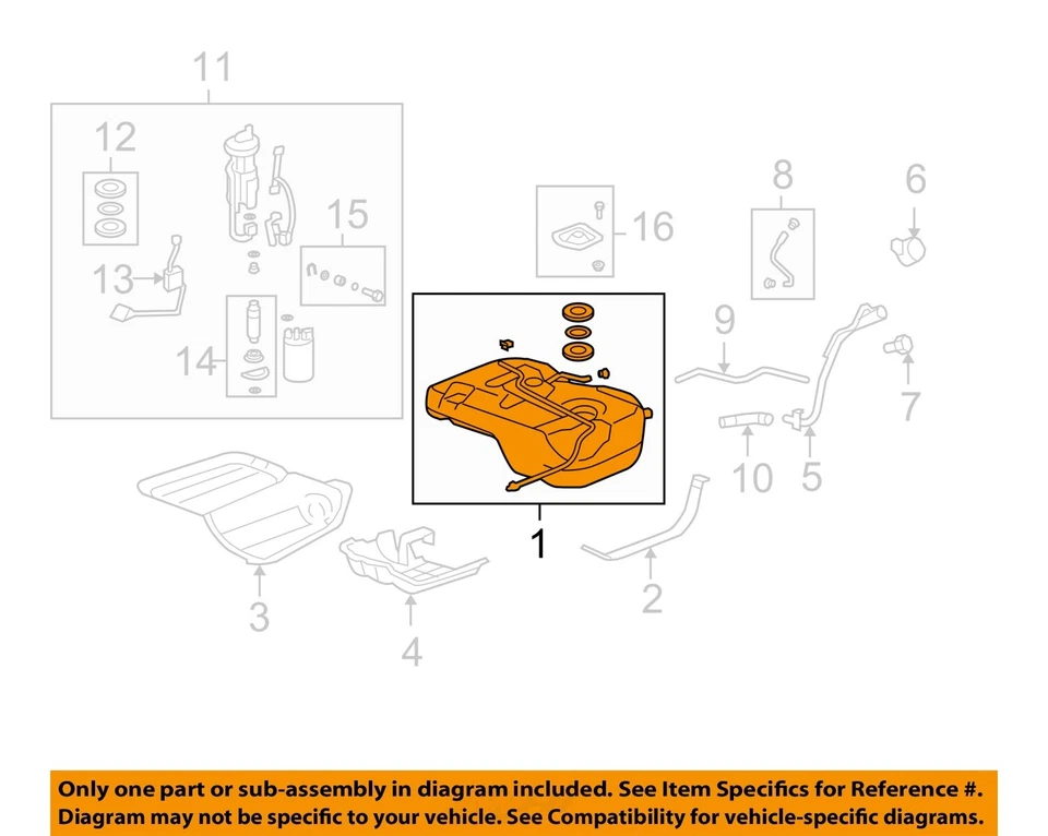 Used Fuel Tank fits: 2009 Acura Mdx 3.7L 6 cylinder Grade A Foto 3 de 4
