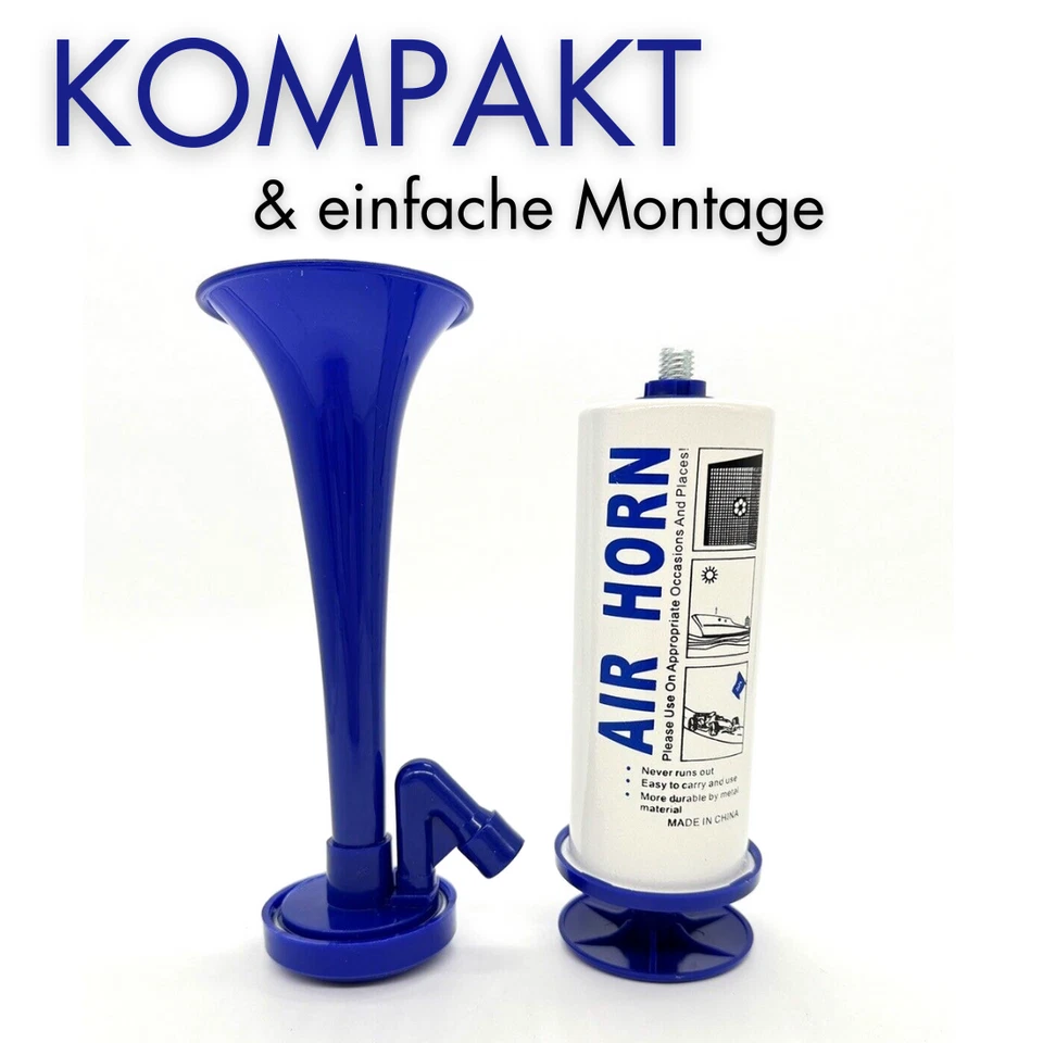 Laute(!) METALL Hupe Fanfare Druckluft Air Horn Signalhorn Megafon Stadion Tröte - Bild 2 von 4