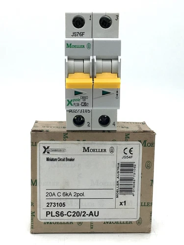 EATON MOELLER PLS6-C20/2-AU 20A C 3P 6kA Circuit Breaker 273105 MCB