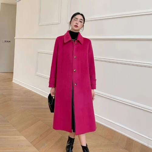 OFF WHITE Tuta donna cashmere spesso double face giacca lunga multifunzionale moda