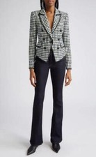 AUTH VERONICA BEARD Diego Metallic Check Cotton Blend Tweed Dickey Jacket