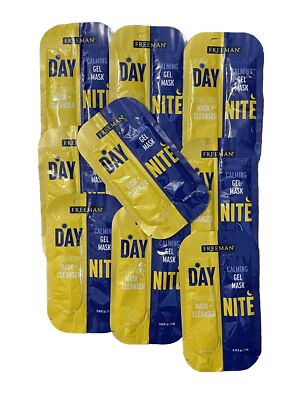 Face Masks Day/Nite Purifying Cleanser + Calming Gel - (Freeman 2-in-one) 10 Pk