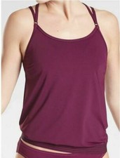 Athleta Cross Back Tankini TOP Size 34B/C- Velvet Plum- NWT