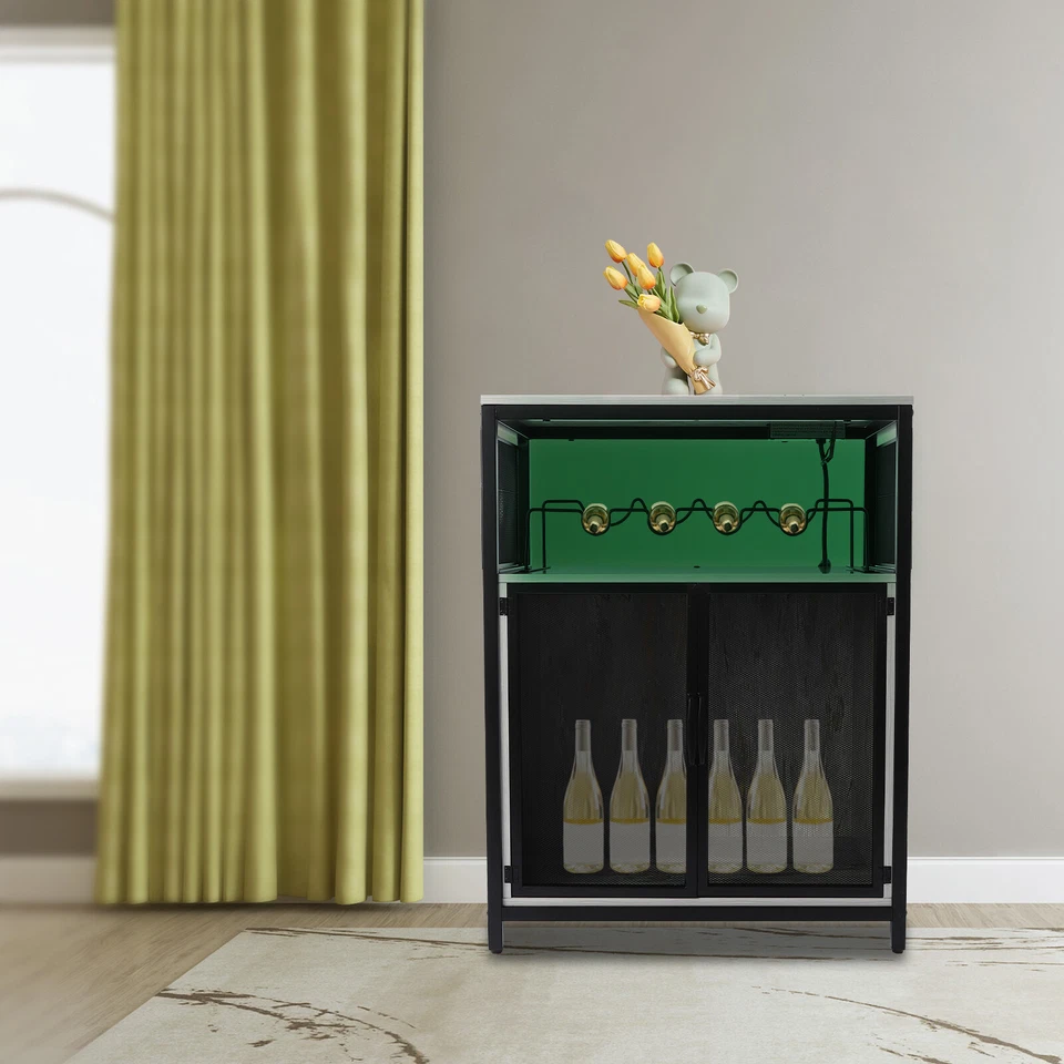 Wine Rack Bar Drink Bottle Storage Shelves Glass Holder Free Standing Wooden - Image 3 of 4