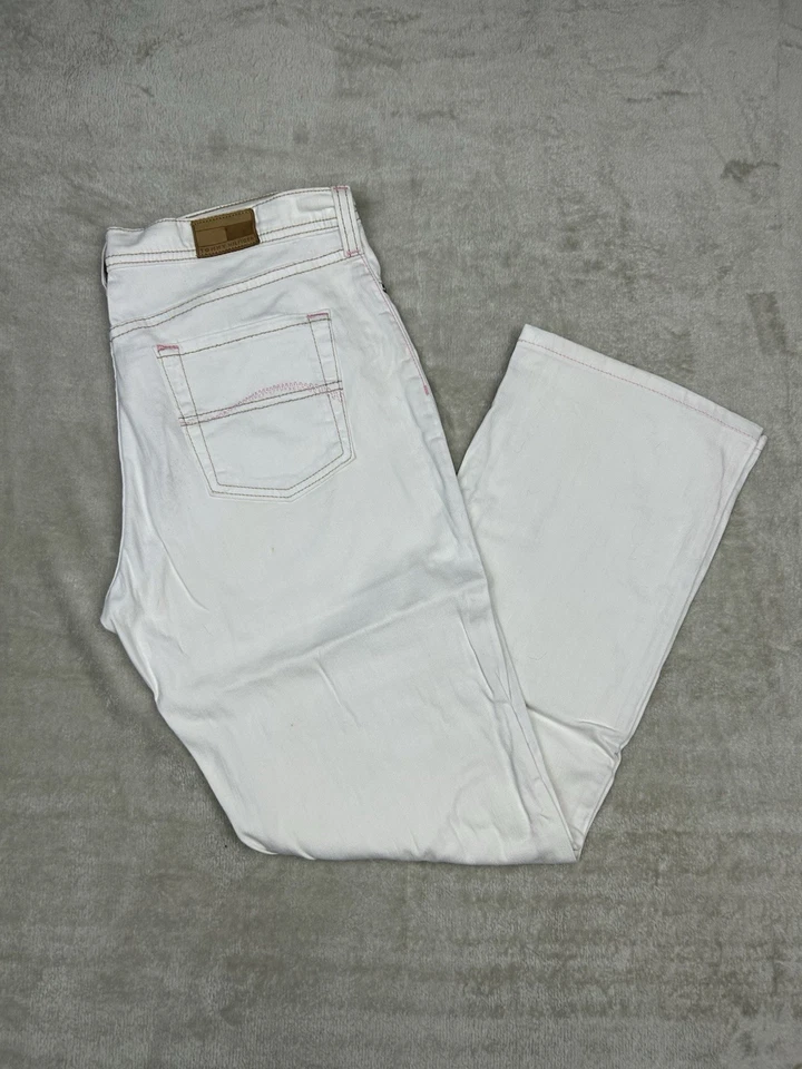 Tommy Hilfiger Boyfriend Jean Femme Blanc Taille 8 / M Coupe Droite Casual - Photo 1/4
