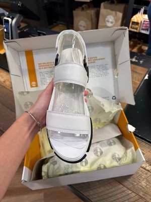 Timberland Adley Way Sandals Blackstrap White Full Grain SZ 9 M