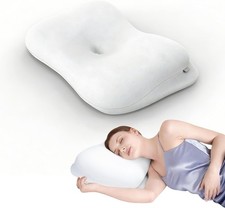 Ergonomic Memory Foam Neck Pillow Dual-Height 3.35/4.33in Contour Support