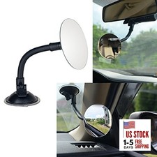 Suction Cup Car Baby Mirror, Adjustabe Long Arm HD Glass Suction Cup Round