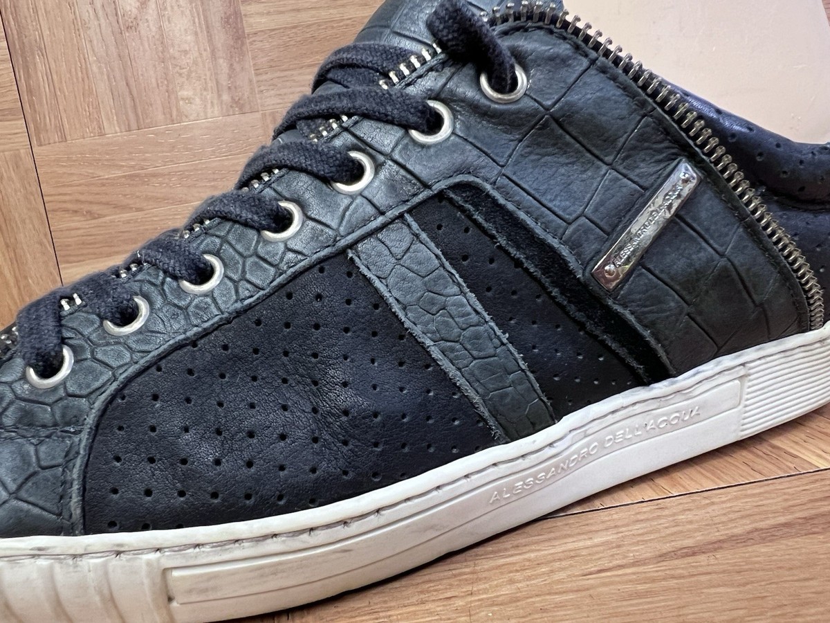 Sz 44 - Alessandro Dell'Acqua Motorcycle Jacket Shoes Laced OX