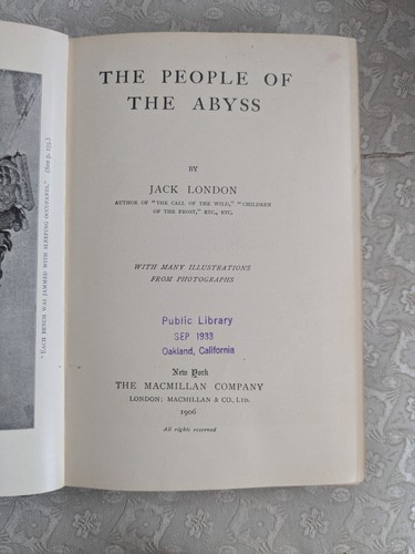 The People of the Abyss by Jack London-Hardcover, 4th Printing, 1906 Ex-Libris - Picture 11 of 12