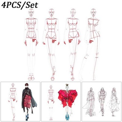 Zeitsparendes Werkzeug für Modedesigner Transparent Kleidung Vorlage Set