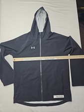 Under Armour Men's Large Black Storm Rain 100 Waterproof Hooded Rain Jacket