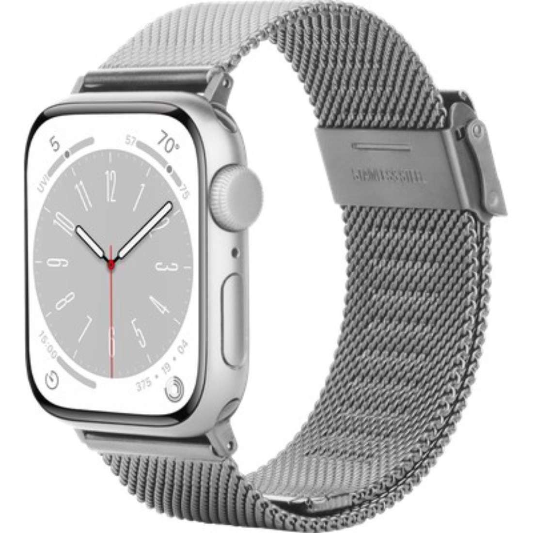 Bracelet SilkSteel pour Apple Watch 42mm 41mm 40mm en métal argenté robuste