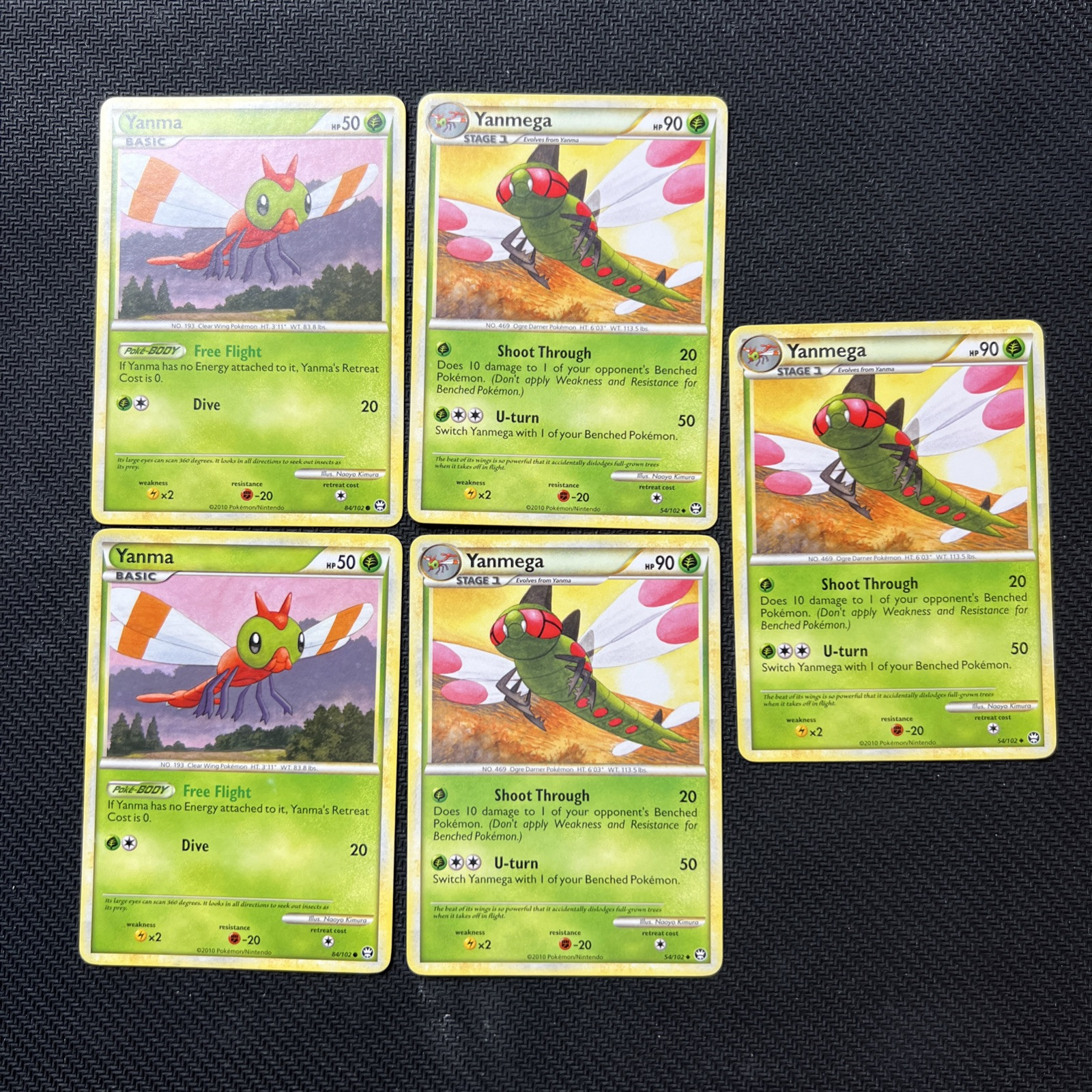 Yanma 84/102 Yanmega 54/102 Triumphant Pokemon Card Non-Holo MP 5