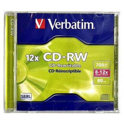 Verbatim CD-RW Rohling 12x Speed 700MB 80min 1 Stück NEU & OVP