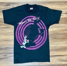 Vintage Youth Kids 1992 Looney Tunes Bugs Bunny Shadow Black Tshirt Sz L 14/16