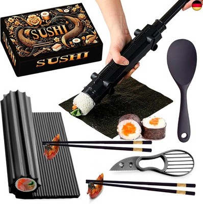 Sushi Maker Set Mit Bazooka, Maki Roller und Formen - DIY Starter Set für 