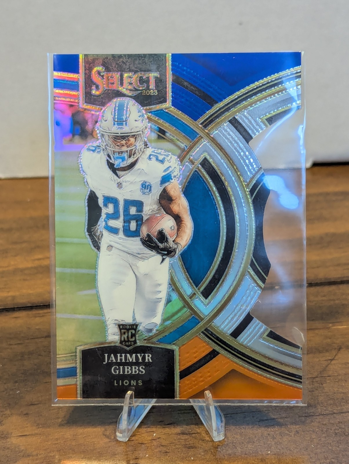 2023 Panini Select - Premier  Jahmyr Gibbs #198 Blue Orange Die-Cut RC 05/35