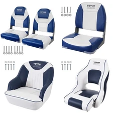 Boat Seat High/Low Back Folding Fishing Boat Captain Seat Chair Sponge Padding