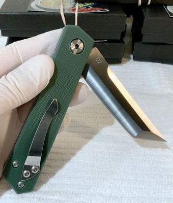 PHAT GREEN TANTO D2 BLADE POCKET KNIFE