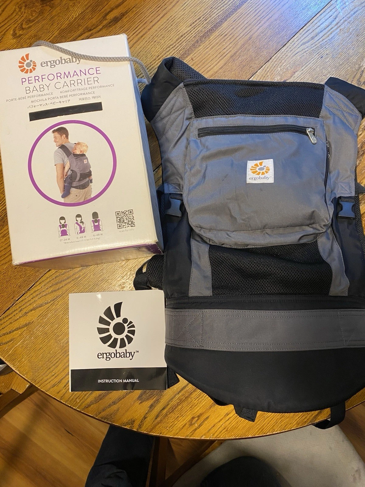 Ergobaby Performance Baby Carrier Charcoal Black, Adjustable